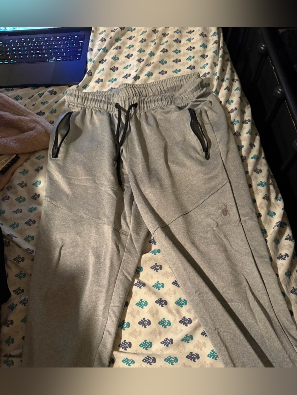Spyder Light Gray Joggers with Black Trim